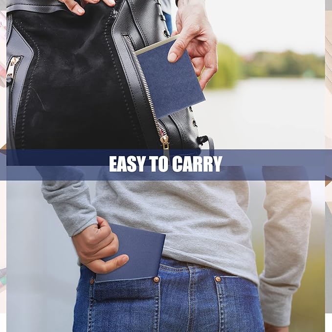 Thenshop 50 Pack Mini Pocket Kraft Notebooks Bulk 4 x 4 Inch Journal Notepads with Dot Memo Sketchbooks Writing Notepad for Party Favors Supplies(Dark Blue,Blank Page)