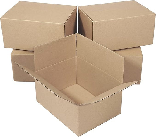 SAI Premium Corrugated Moving Box Cardboard Packaging Shipping Boxes Mailers Supplies for Gifts (8x6x4, Kraft (5pack))