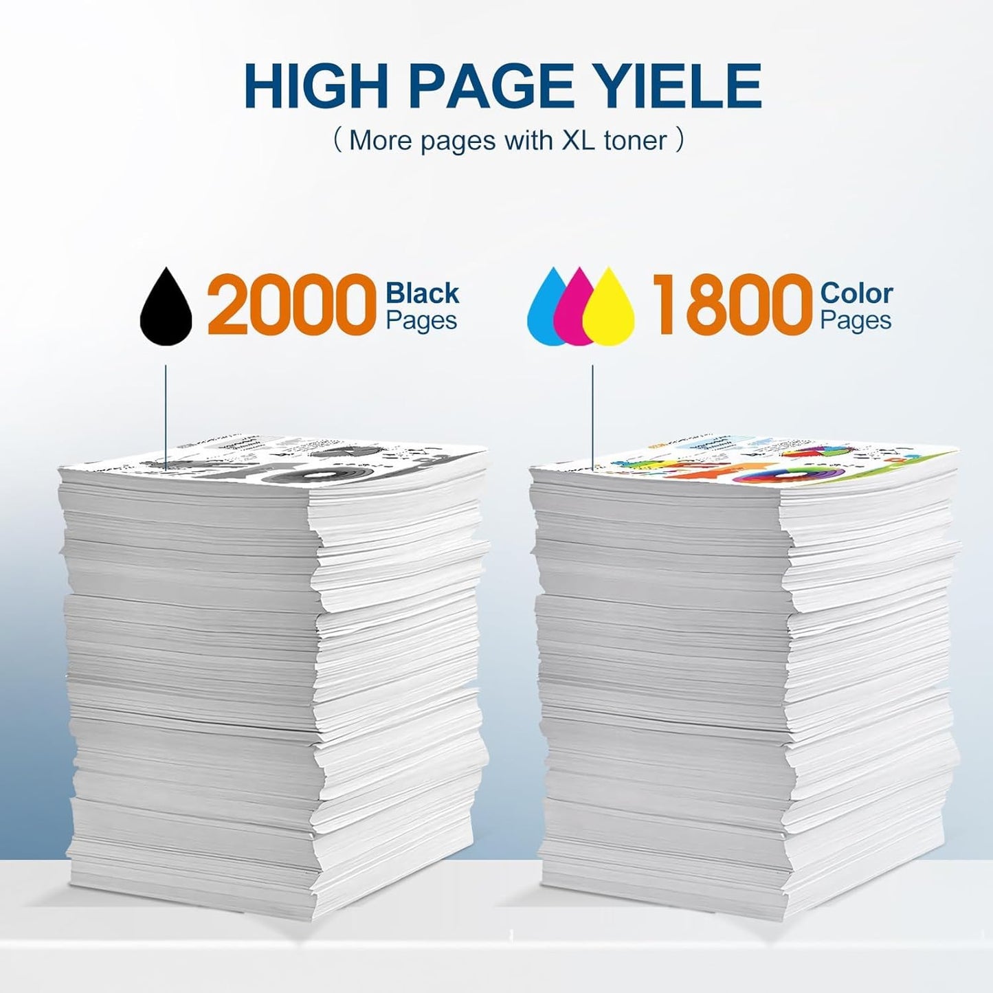 210A Toner Cartridges 4 Pack 210X Replacement for HP 210A W2100A 210X W2100X High Yield for HP Color Laserjet Pro MFP 4301fdw 4301fdn Pro 4201dw 4201dn Series Printers (BK/Y/C/M, with Chip)