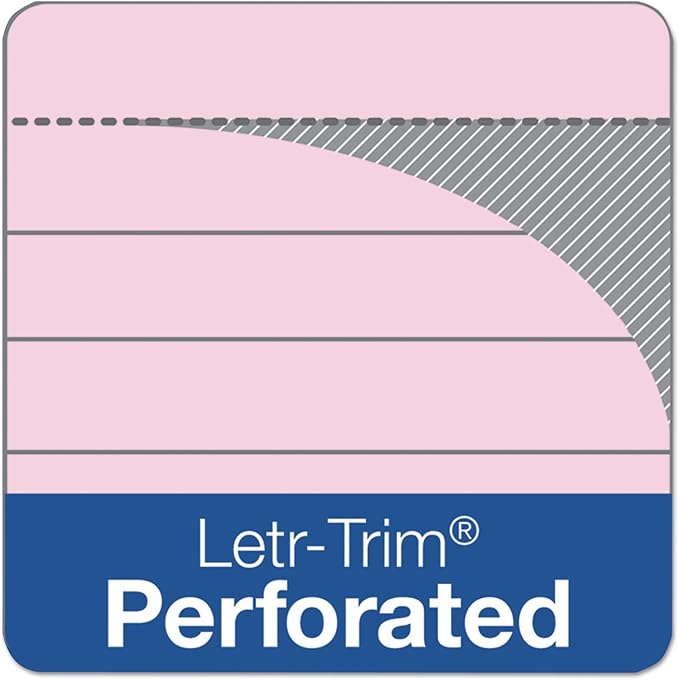 TOPS Prism Writing Pads, 8-1/2" x 11-3/4", Legal Rule, Pink, Perforated, 50 Sheets, 12 Pack (63150)