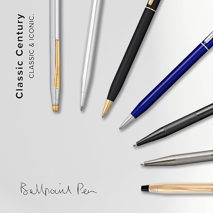 Cross Classic Century Refillable Ballpoint Pen, Medium Ballpen, Includes Premium Gift Box - Black Micro-Knurl