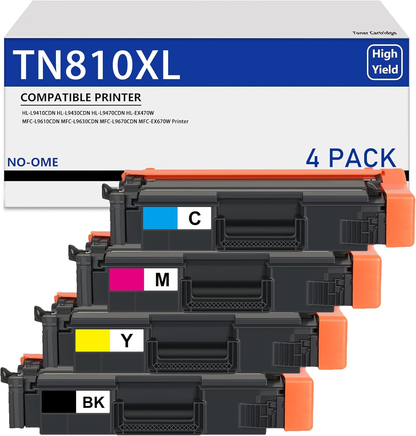 TN810XL TN-810 Toner Cartridge Compatible Replacement for TN810 TN 810 TN-810XL TN-810XL for HL-L9410CDN HL-L9430CDN HL-L9470CDN MFC-L9610CDN MFC-L9630CDN MFC-L9670CDN Printer(4-Pack)