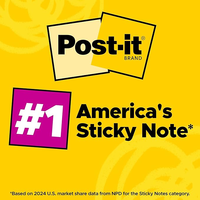 Post-it Mini Notes, 1 3/8 in. x 1 7/8 in., 4 Sticky Notes Pads, 50 Sheets per Pad, Poptimistic Collection, School Supplies and Oﬃce Products, The Original Post-it Note