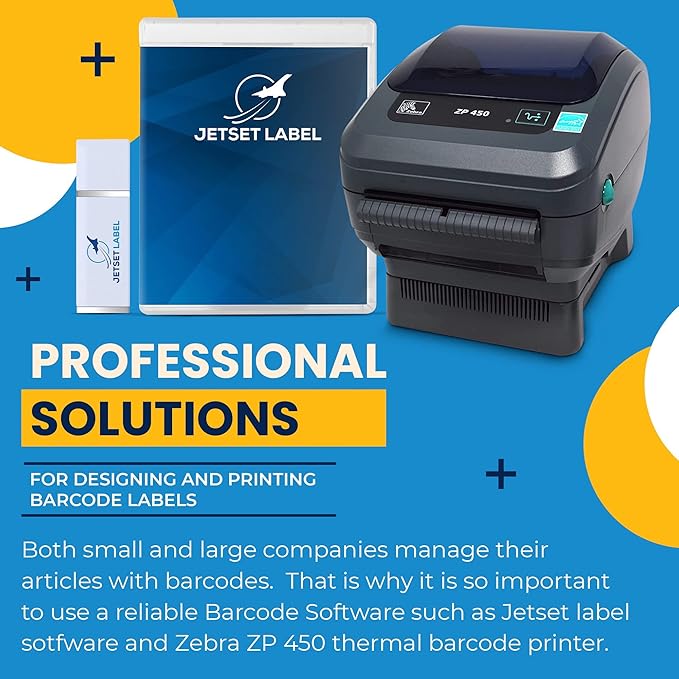 Zebra ZP450 (ZP 450) Label Thermal Bar Code Printer | USB, Serial, and Parallel Connectivity 203 DPI Resolution | Made for UPS WorldShip | Includes Jetset Software