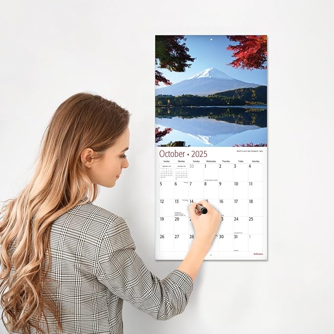 RED EMBER Reflections 2025 Wall Calendar 12 Month | 12" x 24" Open | Thick & Sturdy Paper | Giftable | Calendar 2025