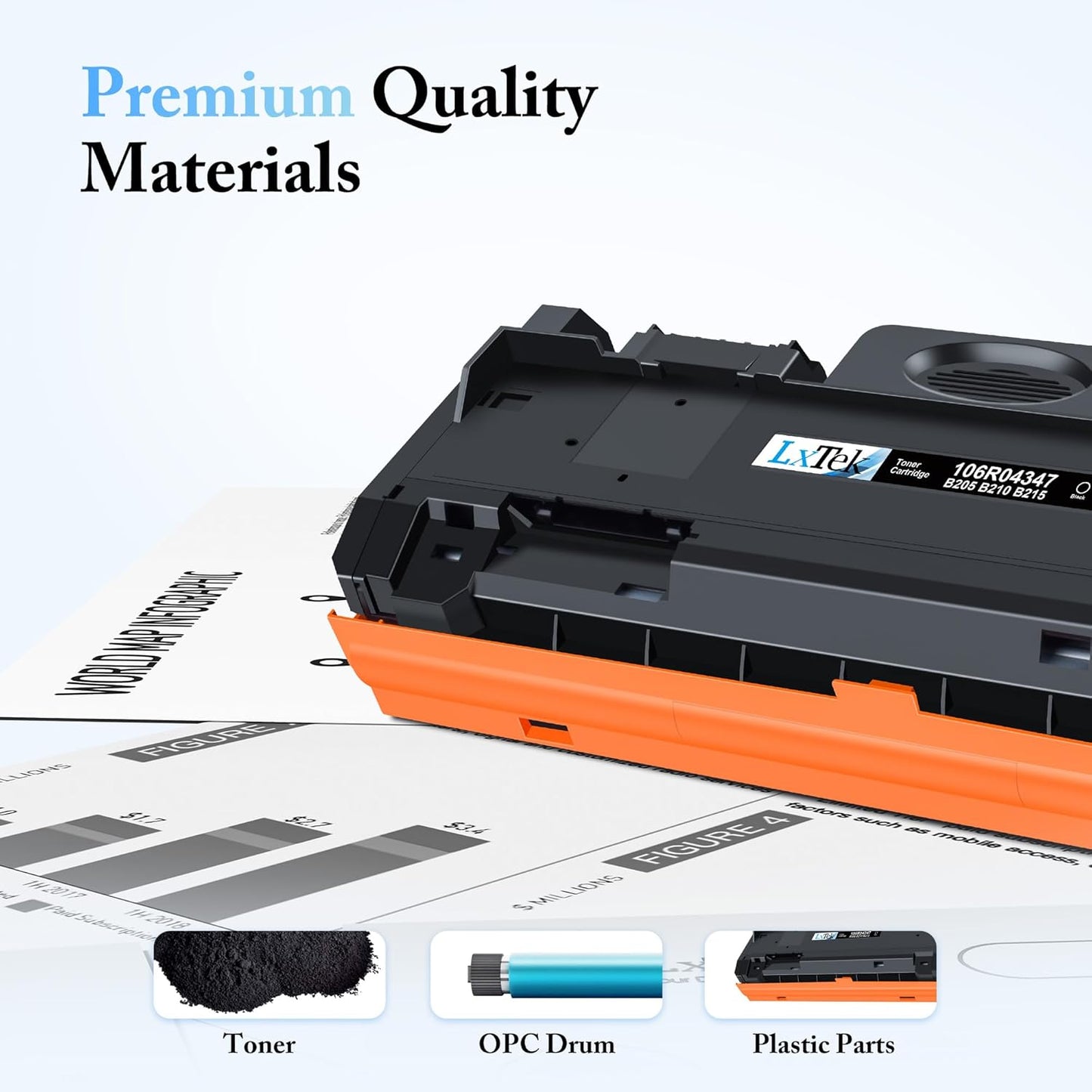 LxTek B210 Compatible Toner Cartridges for Xerox B205 B210 B215 for Xerox B215 B215DNI B205NI B210DNI B205MFP B215MFP 106r04346 106r04347 Toner (Black, 2-Pack)