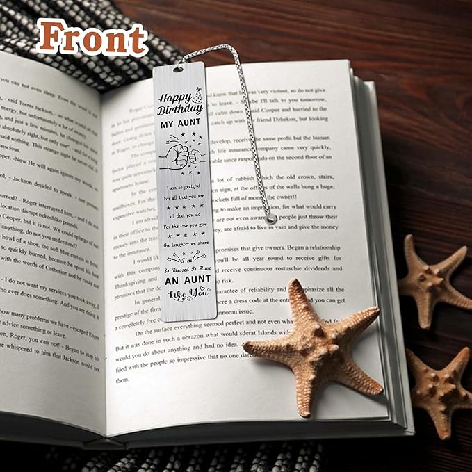 Happy Birthday Aunt Bookmark, Aunt Birthday Gifts, Aunt Birthday Decorations from Niece
