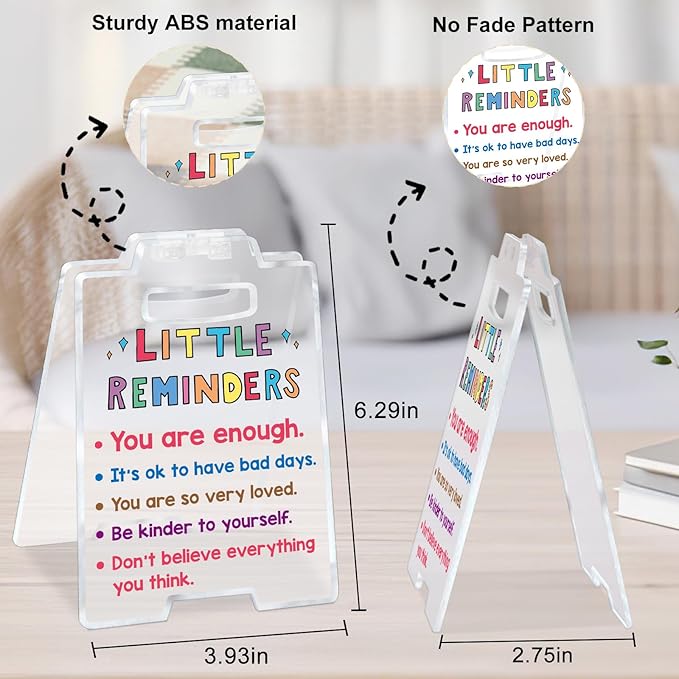 Women Office Workspace Cubicle Decor Office Desk Accessories Teacher Counselor Office Essential Little Reminders You Are Enough Mental Health Coworker Associates Christmas Inspirational Gift Clear