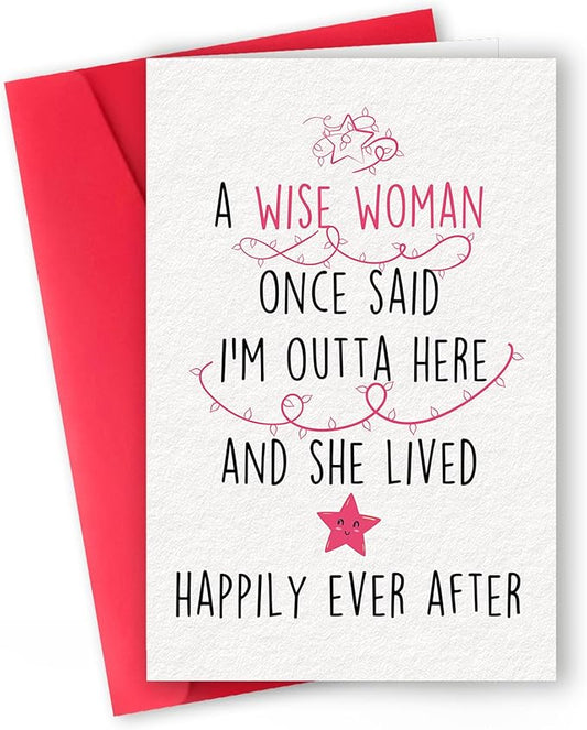 Funny Retirement Card Gift for Women – Hilarious Farewell Card for Coworkers – Best Retirement Gift – 'I'm Outta Here' Quote – Perfect Coworker Leaving Card – Celebrate the Next Chapter