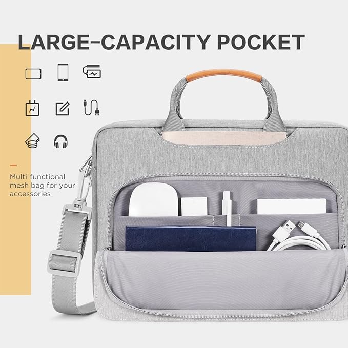 NIDOO Laptop Sleeve Shoulder Bag for 12.9" iPad Pro M1 M2 2022/13" 13.6" MacBook Air M2 / 13 MacBook Pro M2 M1 / Surface Pro X 8 9 7+, Briefcase Handbag for 13.4" Dell XPS 13 Plus / 12.4" Galaxy Tab