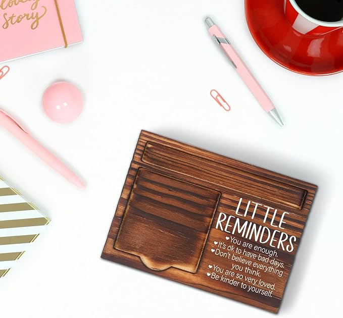 Inspirational Motivational Gifts Little Reminders Gifts for Women Men, Mental Health Gifts for College Positive Daily Affirmations Cheer Up Gifts Office Self-Stick Note Pad Holders SD132