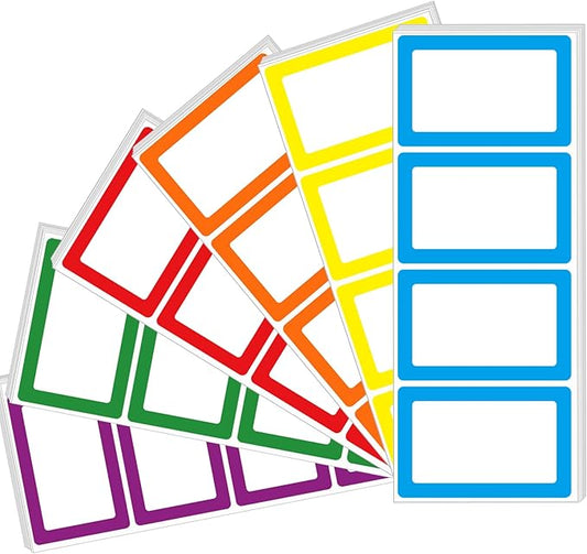 6 Color Name Tag Stickers, 240PCS Waterproof Stickers 3.5X2.25 Inch Name Labels for Office, School, Classroom and Home