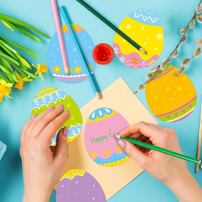 30 Pack Easter Egg Sticky Notes - 600 Sheets Spring Easter Sticky Note Pads for Kids Easter Gift Party Favor Message Reminder Studying School Office