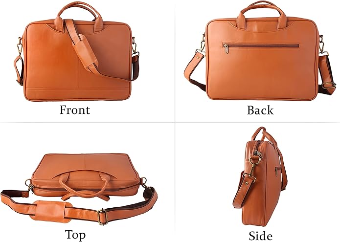 Mysa Vegan Leather Vintage Messenger Crossbody Shoulder Briefcase Bag for Office Work Fit 14.5" Computer Laptop for Men Women