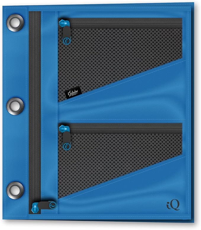 iScholar Jumbo Expandable Pencil Pouch, 3 Pockets, Color Will Vary (55035)