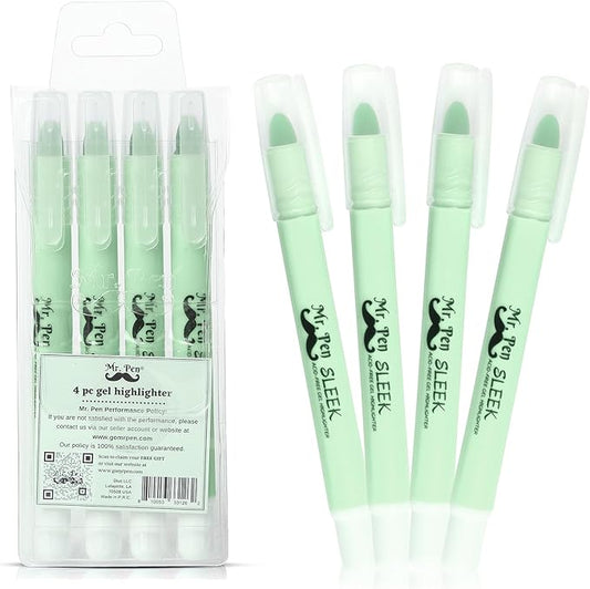 Mr. Pen- Gel Highlighter, 4 Pack, Bible Highlighters No Bleed, No Bleed Highlighters, Bible Highlighter, Bible Markers, Gel Highlighters for Bibles, Highlighter