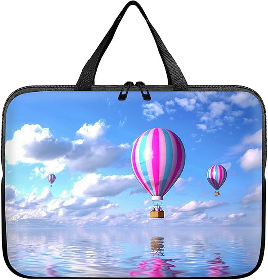 Universal Laptop Sleeve Tablet Case 12 inch, Hot Air Balloon Slim Carrying Case Durable Handbag Travel Laptop Bag for Surface Pro 9 8 7/Laptop Go 2 3, MacBook Air 11/12