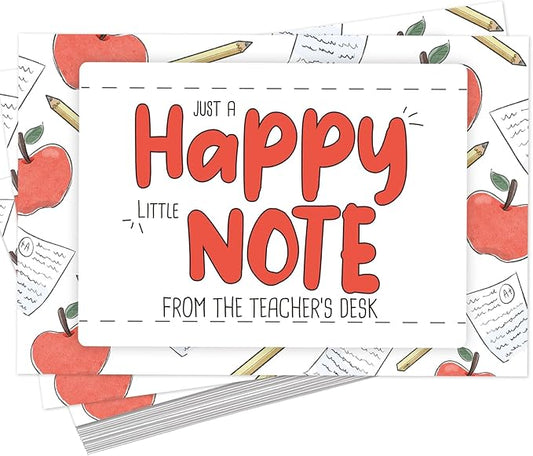 LOVEDMORE Happy Note from Teachers Desk Cards, Teacher Mail for Elementary Classroom Rewards to Students
