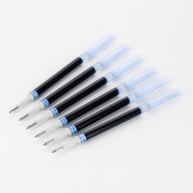 Pentel Refill Ink - For EnerGel Gel Pen, 0.7mm Metal Tip, Medium, Blue Ink, Pack of 6 Refills(LR7-6C)