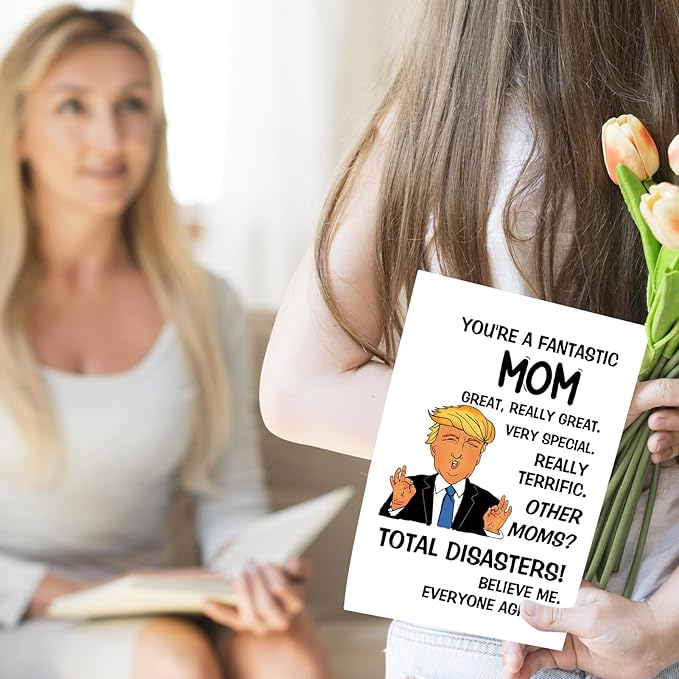 UUEFKTN Funny Birthday Card for Mom Grandma, Funny Happy Mother's Day Card Gift for Mom Stepmother Grandma Women Her, Humor Mother Birthday Gift From Son Daughter, Mum Bday