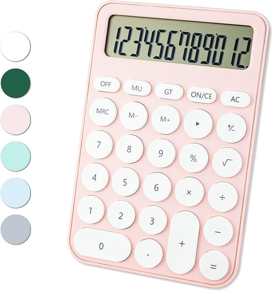 Standard Calculator 12 Digit,6.2 * 4.2in Desktop Large Display and Buttons,Calculator with Large LCD Display for Office,School, Home & Business Use,Automatic Sleep,15 °Tilt Screen