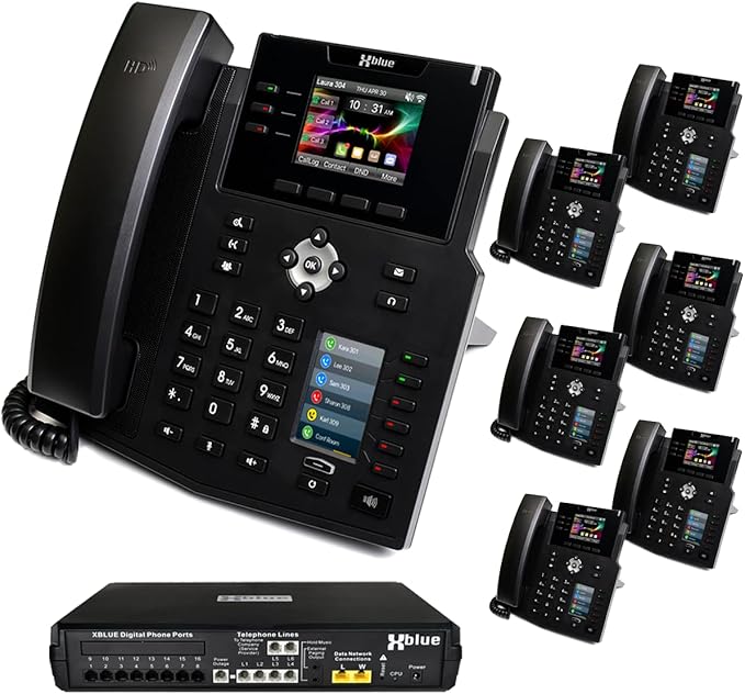 XBLUE X16 Plus VoIP System Bundle with (7) IP9g IP Phones - Including Auto Attendant, Voicemail, Remote Phone Extensions & Call Recording