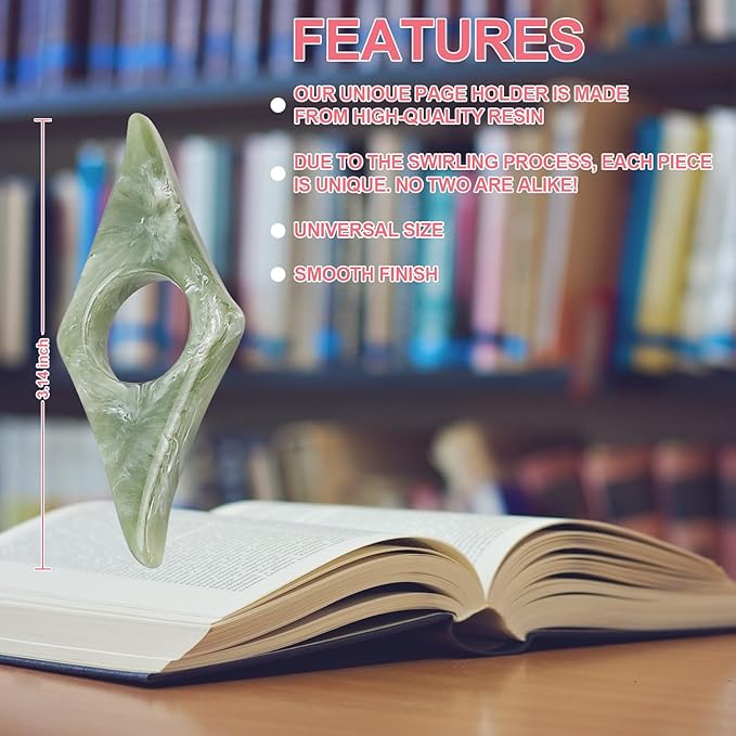 Thumb Page Holder for Reading 2Pack, Energy Pattern Thumb Bookmark, Book Opener Holder, Book Finger Page Holder, Book Accessories for Reading Lovers(Blue and Green）