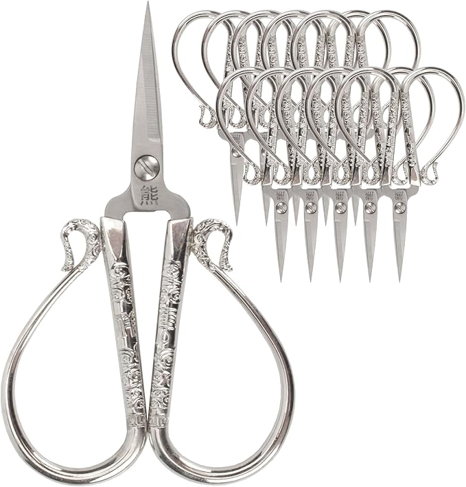 JubileeYarn Classic Chinese Small Embroidery Craft Scissors - Silver - 10 Scissors