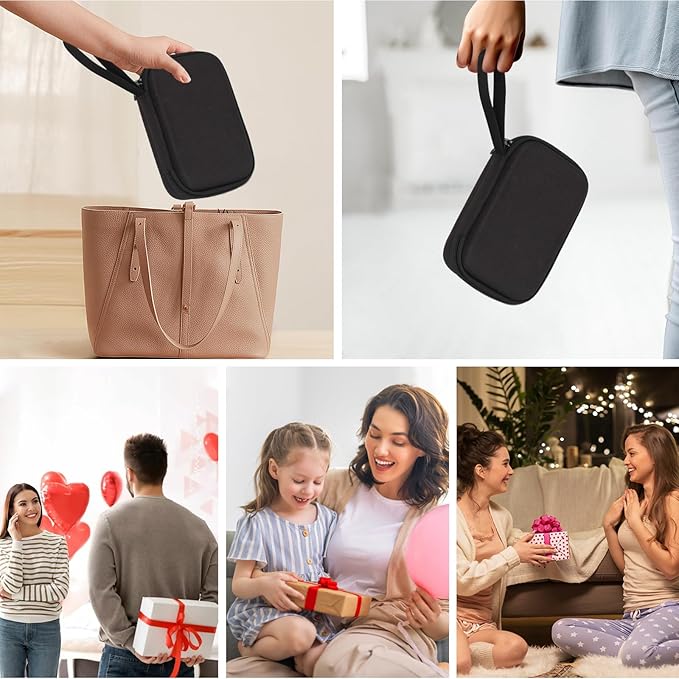 QYCHHJ Mini Printer Carrying Case for Phomemo T02/Memoking/HUIJUTCHEN Mini Sticker Printer, Portable Hard Travel Case for Label Maker, Thermal Printer Paper, Small