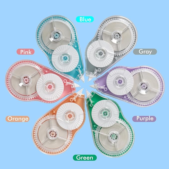 Upgraded 6 Pack Correction Tape (5mm, 590 ft Total) High-Capacity White Out Tapes Set for Quick, Precise Corrections | Bulk Correct Tape Dispensers for Office & School Supplies