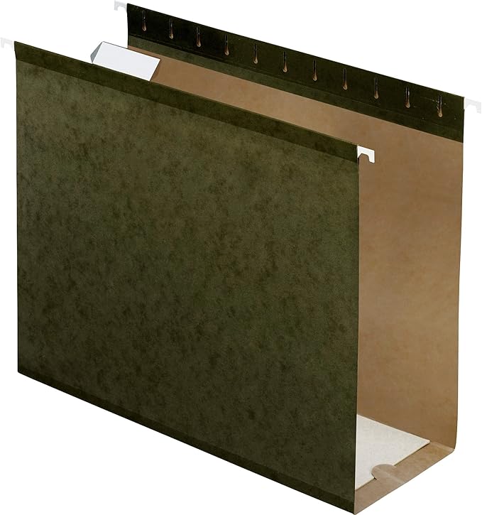 Pendaflex Extra Capacity Reinforced Hanging Folders, 4", Letter Size, Standard green, 1/5 Cut, 25/BX (4152x4)
