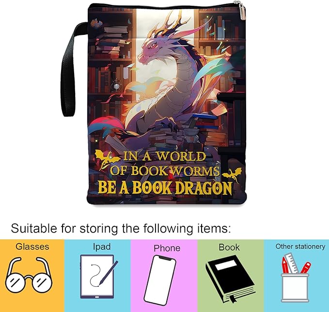 Romantasy Dark Academia Dragons Book Sleeve, Fantasy Novel Reader Gift, Bookish Gifts, Book Inspired Gift, Paperback Protector Book Cover, Lovers Book Gifts
