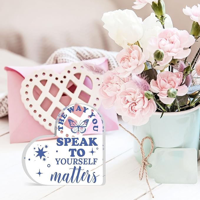 Mental Health Gift, Mental Health Decor, Inspirational Gift Positive Saying, Therapy Office Decor, Positive Self Talk, School Counselor Sign, Psychology Therapy Gift for Therapist Office