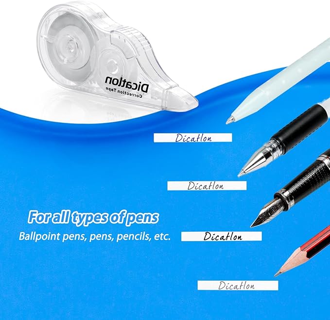 Quick Dry Whiteout Correction Tape Tear Resistant Liquid Paper Pen Shaped Applicator,Highly Suitable for Students,Office Workers,Home,Easy to Use Enhance Study,Work Efficiency,10pcs 1/5"X39Ft