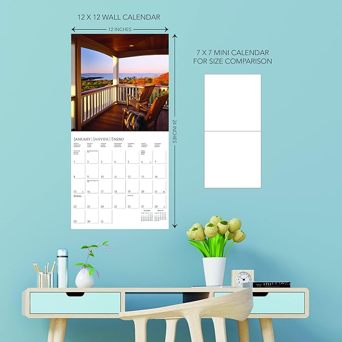 Graphique 2023 On the Porch Wall Calendar | 12” x 12” | Thick Paper | Home & Office Organizer | Large Monthly Grid | 3 Languages & Marked Holidays | 4 Month Preview Page for 2024…