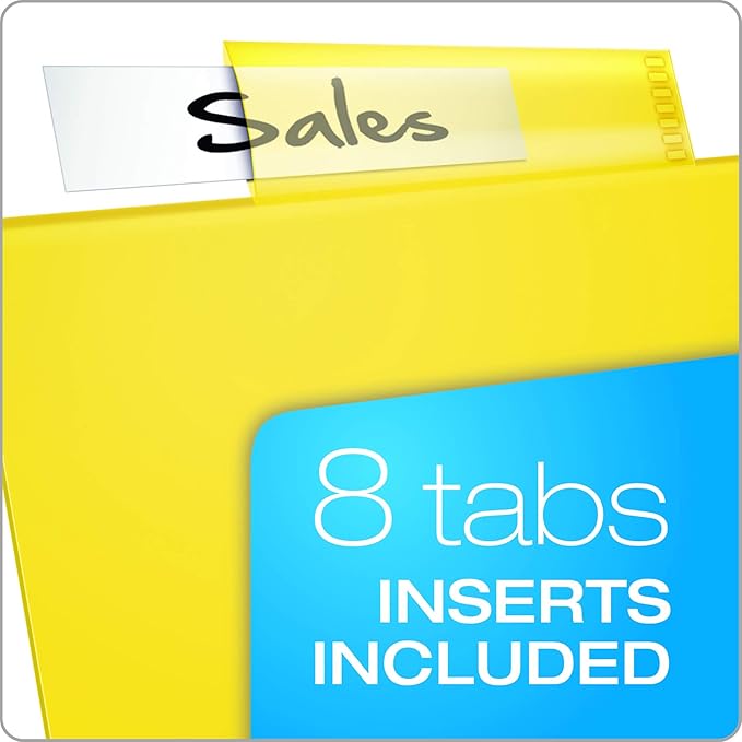 Oxford Expanding Plastic Binder Dividers, Divider for 3 Ring Binder, Flexible Front Expanding Pockets, 8 Tab, Insertable Multicolor Tabs, Letter Size, 3 Sets (89605)