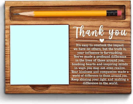Thank You Sticky Note Holder, Thank You Appreciation Quote Gifts for Leader Boss Women Best Mom Mentor Coach Manager Coworker Teacher Self-Stick Note Pad Holders ZSS17