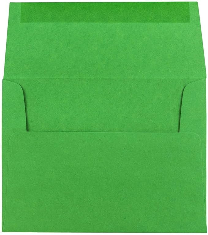 JAM PAPER A2 Colored Invitation Envelopes - 4 3/8 x 5 3/4 - Green Recycled - 100/Pack