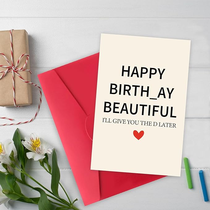 Funny Birthday Card for Wife from Husband, Best Gift for My Wife Birthday, Happy Wife Birthday Gift Ideas for Her, Sweet Birthday Card for Women Her Girlfriend