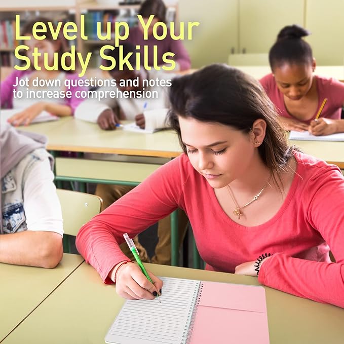 Sweetzer & Orange S&O Cute Spiral Notebooks - College Ruled Spiral Notebook with Pockets - Hardcover Notebook for Women - Cute Notebooks for School & Journal - 80 Double-Sided Pages, 6.25" x 8.25”