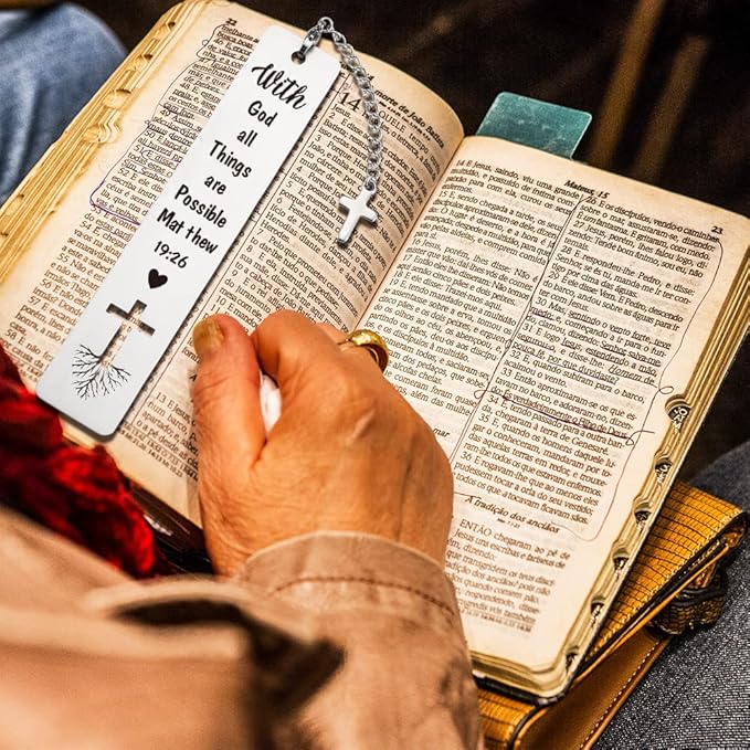 Christian Inspirational Gift for Women, Bible Verse Bookmark with Tassel Lover Gift for Women, Birthday Christmas Bookmarks Gifts for Female Sister Bookworms Friends Girl Book Club Religious Gift-ZB2