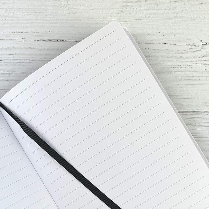 RICCO BELLO Wide Ruled Hardcover Diary Journal School Notebook for Kids, Tweens - Bookmark, Band Closure, Storage Pocket, 5.7 x 8.4 Inches, 192 Pages, (Animal World)