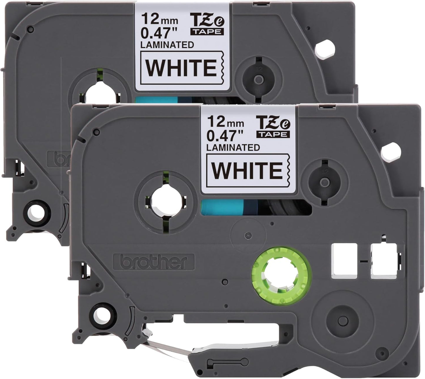 Brother Genuine TZe231~1/2" 2PK Black Print on White Label Tape. Each: 0.47 in x 26.2 ft (12 mm x 8 m) Total: 0.47 in x 52.4 ft (12 mm x 16 m)