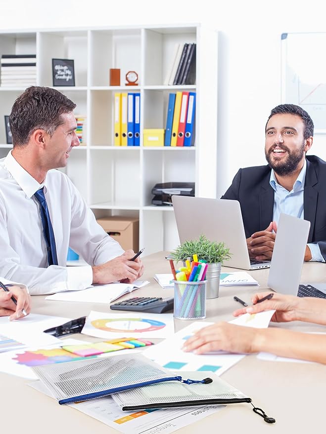 JARLINK 20 Pack 10 Colors Zipper Mesh Document Pouch, 6x9 Inch/A5, Plastic Water-Resistant File Bags, for School Office Supplies, Cosmetics Travel Storage, Assorted Color