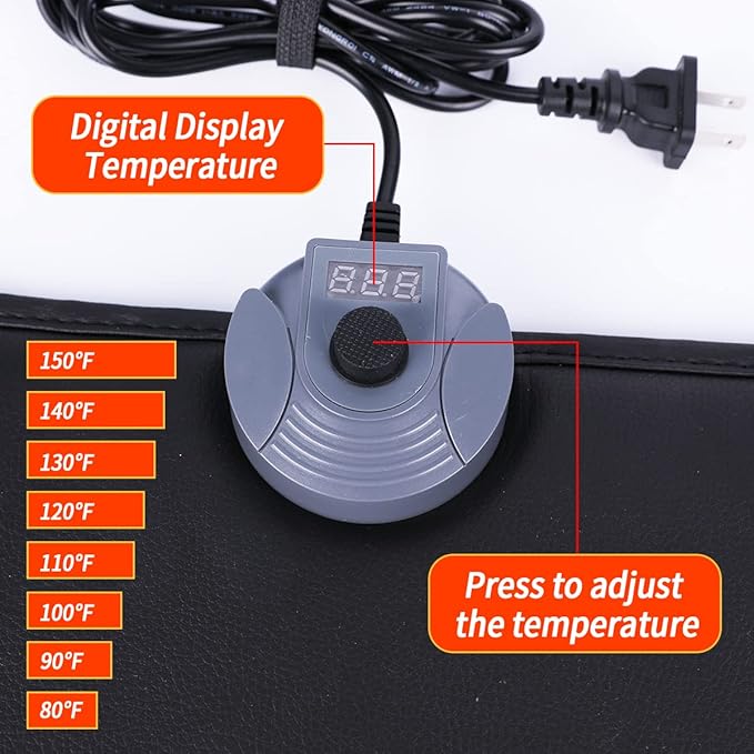 MyPlace Adjustable Height Foot Rest Under Desk at Work - 6 Height Sturdy Office Footrest - Added Heated Foot Mat - Non Slip Bottom - Straighten Back & Hip & Leg and Improve Posture…