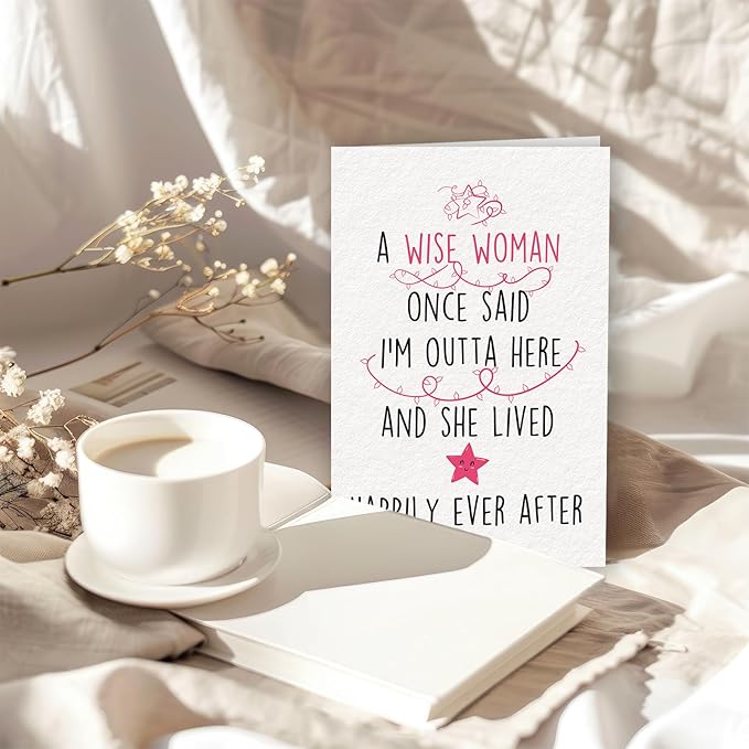 Funny Retirement Card Gift for Women – Hilarious Farewell Card for Coworkers – Best Retirement Gift – 'I'm Outta Here' Quote – Perfect Coworker Leaving Card – Celebrate the Next Chapter