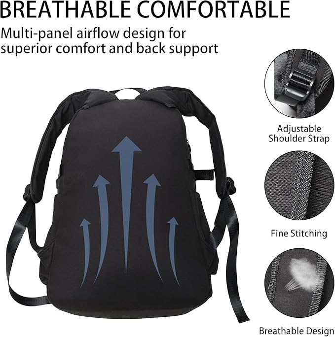 Boys and Girls Insulated Lunch Bag Set Backpack, Youth School Backpack, Children's Backpack, Laptop Backpack (Black)