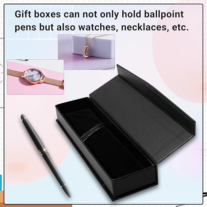 42 Pcs Pen Gift Boxes Empty Black Ballpoint Pen Gift Box with Cushion Pen Jewelry Display Box Empty Present Collection Cases for Birthday Souvenir Business Gifting Office Supplies