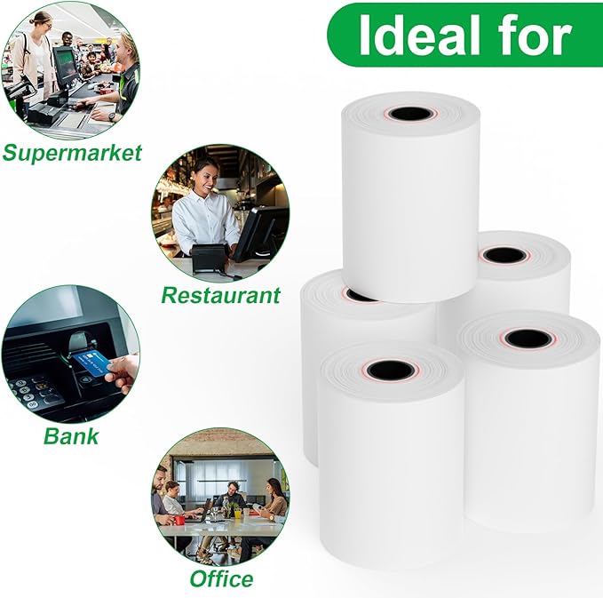 Thermal Paper Rolls 2.25 x 50 ft, 50 Rolls Credit Card Receipt Paper 2 1/4 x 50, Premium Thermal Receipt Paper Fits All 58mm Mini POS Thermal Printer (2 1/4" x 50' Thermal Paper 50 Rolls)