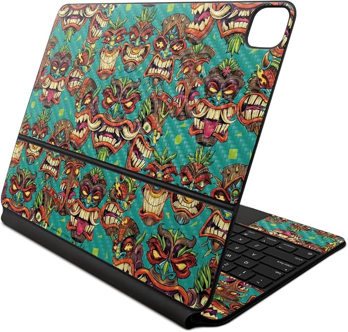 Carbon Fiber Skin Compatible with Apple Magic Keyboard for iPad Air 13-inch (M2) 2024 - Crazy Tikis - Premium 3M Vinyl Protective Wrap Decal Cover - Easy to Apply | Crafted in The USA by MightySkins